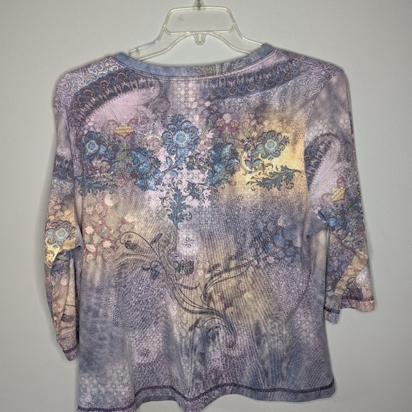 XCIT USA Y2K floral long sleeve woman's top size 1X - Picture 8 of 12